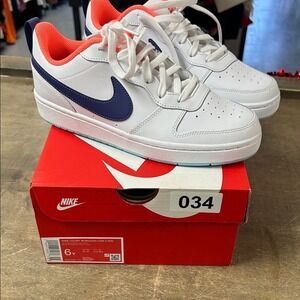 Nike Kids White and Navy Sneakers